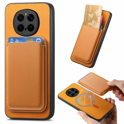 For Honor Magic7 Pro 5G Case Detachable Magnetic Card Bag Leather Phone Back Cover - Orange