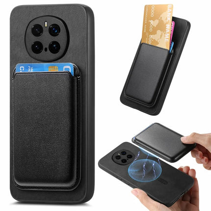 For Honor Magic7 Pro 5G Case Detachable Magnetic Card Bag Leather Phone Back Cover - Black