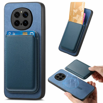 For Honor Magic7 Pro 5G Case Detachable Magnetic Card Bag Leather Phone Back Cover - Blue