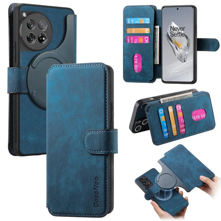 For OnePlus 12 5G Case CASENEO Detachable Magnetic RFID Block Leather Phone Wallet Cover - Dark Blue