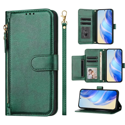 For Motorola Moto G15 4G Case Zipper Pocket Multiple Card Slots Leather Phone Cover