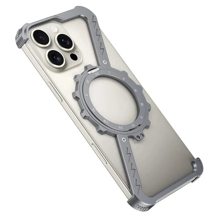 For iPhone 16 Pro Kickstand Case Compatible with MagSafe Z Shape Bumper Phone Cover - Dark Grey