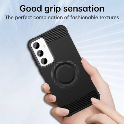 For Samsung Galaxy A15 5G / A15 4G Case Compatible with MagSafe TPU Phone Cover Carbon Fiber Texture