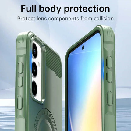 For Samsung Galaxy A15 5G / A15 4G Case Compatible with MagSafe TPU Phone Cover Carbon Fiber Texture