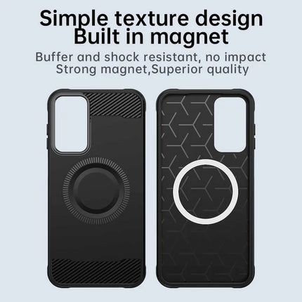 For Samsung Galaxy A05s 4G Case Compatible with MagSafe TPU Phone Cover Carbon Fiber Texture