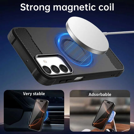 For Samsung Galaxy A05s 4G Case Compatible with MagSafe TPU Phone Cover Carbon Fiber Texture