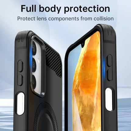 For Samsung Galaxy A05s 4G Case Compatible with MagSafe TPU Phone Cover Carbon Fiber Texture