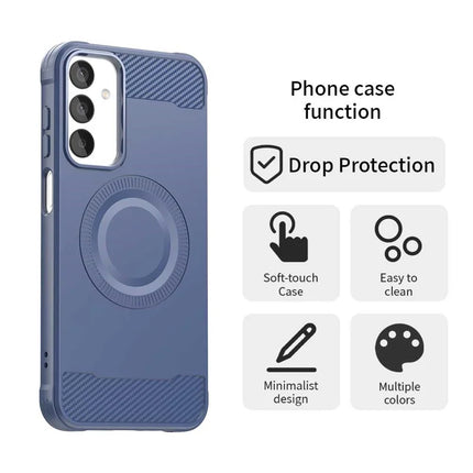 For Samsung Galaxy A05s 4G Case Compatible with MagSafe TPU Phone Cover Carbon Fiber Texture
