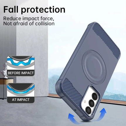For Samsung Galaxy A05s 4G Case Compatible with MagSafe TPU Phone Cover Carbon Fiber Texture