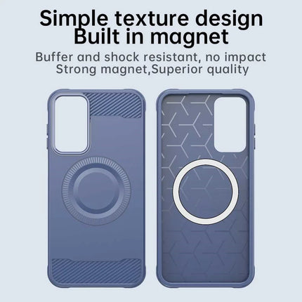 For Samsung Galaxy A05s 4G Case Compatible with MagSafe TPU Phone Cover Carbon Fiber Texture