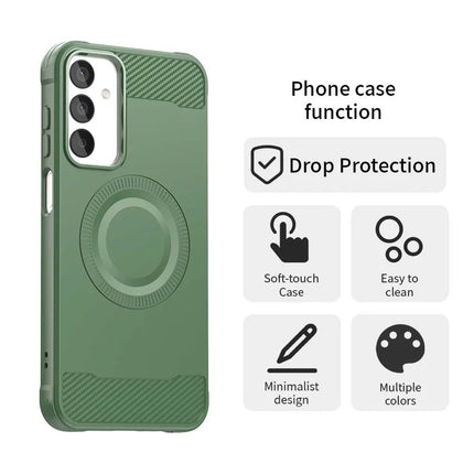 For Samsung Galaxy A05s 4G Case Compatible with MagSafe TPU Phone Cover Carbon Fiber Texture