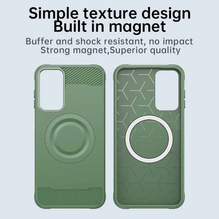 For Samsung Galaxy A05s 4G Case Compatible with MagSafe TPU Phone Cover Carbon Fiber Texture