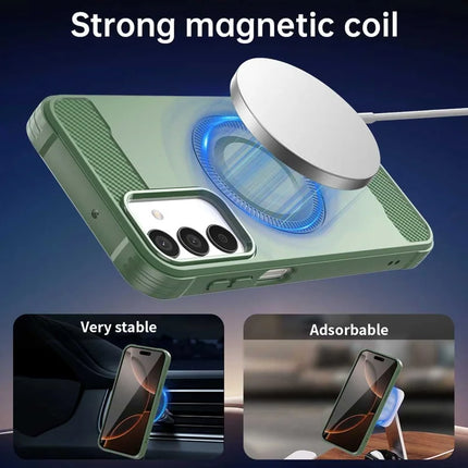 For Samsung Galaxy A05s 4G Case Compatible with MagSafe TPU Phone Cover Carbon Fiber Texture