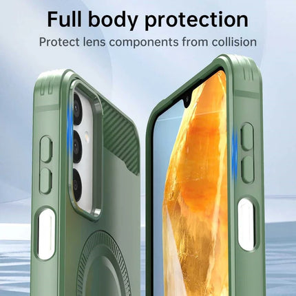 For Samsung Galaxy A05s 4G Case Compatible with MagSafe TPU Phone Cover Carbon Fiber Texture