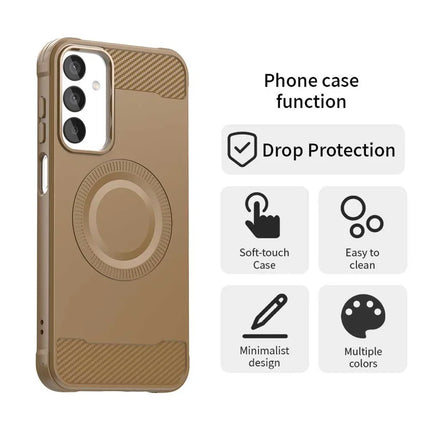For Samsung Galaxy A05s 4G Case Compatible with MagSafe TPU Phone Cover Carbon Fiber Texture