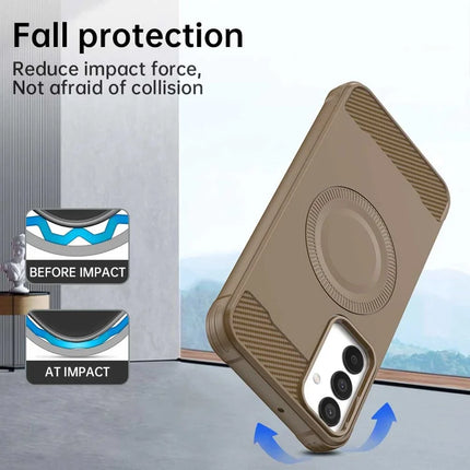 For Samsung Galaxy A05s 4G Case Compatible with MagSafe TPU Phone Cover Carbon Fiber Texture