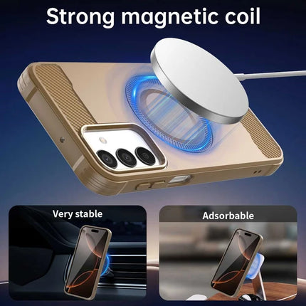 For Samsung Galaxy A05s 4G Case Compatible with MagSafe TPU Phone Cover Carbon Fiber Texture