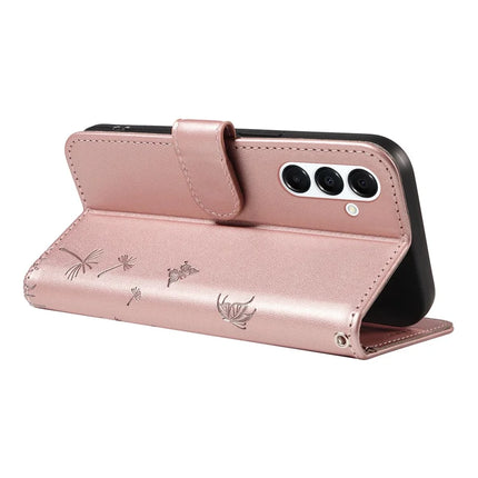 For Samsung Galaxy A55 5G Leather Case Wallet Phone Cover Dandelion Imprint