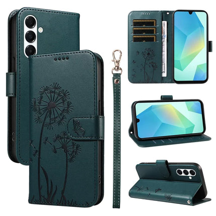 For Samsung Galaxy A54 5G Leather Case Wallet Phone Cover Dandelion Imprint - Blue