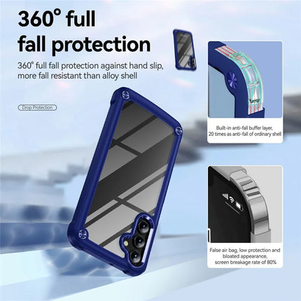 For Samsung Galaxy A36 5G Case Anti-Drop Alloy Lens Frame PC + TPU Phone Cover