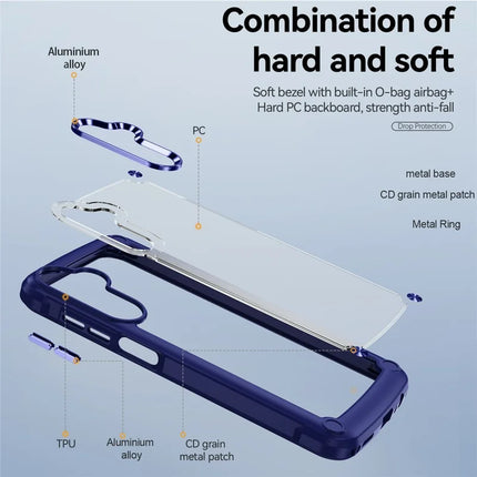 For Samsung Galaxy A36 5G Case Anti-Drop Alloy Lens Frame PC + TPU Phone Cover