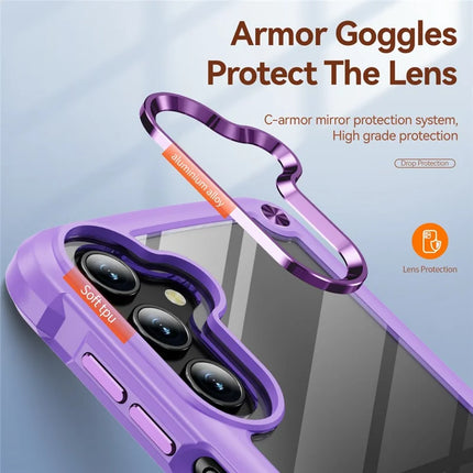 For Samsung Galaxy A36 5G Case Anti-Drop Alloy Lens Frame PC + TPU Phone Cover