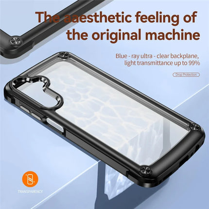 For Samsung Galaxy A36 5G Case Anti-Drop Alloy Lens Frame PC + TPU Phone Cover