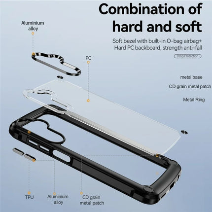 For Samsung Galaxy A36 5G Case Anti-Drop Alloy Lens Frame PC + TPU Phone Cover