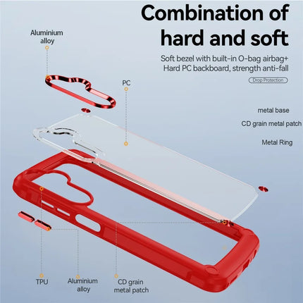 For Samsung Galaxy A36 5G Case Anti-Drop Alloy Lens Frame PC + TPU Phone Cover