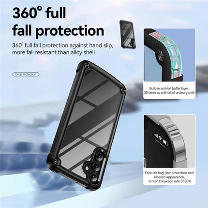 For Samsung Galaxy A56 5G Case Anti-Drop Alloy Lens Frame PC + TPU Phone Cover