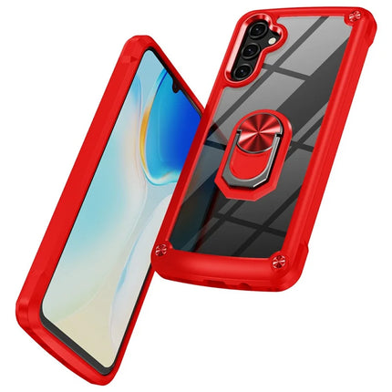 For Samsung Galaxy A56 5G Case Alloy Lens Frame PC + TPU Kickstand Phone Back Cover