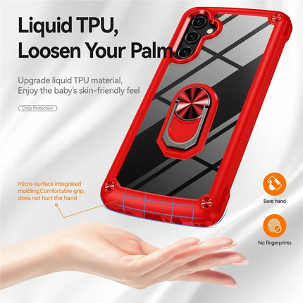For Samsung Galaxy A56 5G Case Alloy Lens Frame PC + TPU Kickstand Phone Back Cover