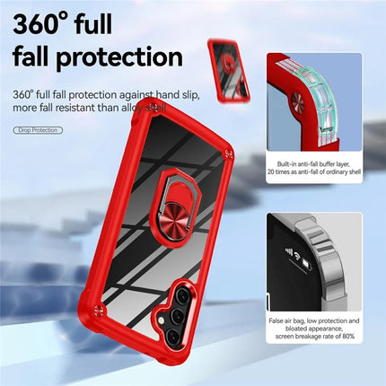 For Samsung Galaxy A56 5G Case Alloy Lens Frame PC + TPU Kickstand Phone Back Cover