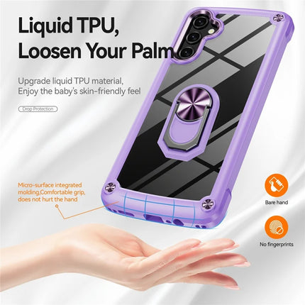 For Samsung Galaxy A56 5G Case Alloy Lens Frame PC + TPU Kickstand Phone Back Cover