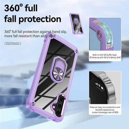 For Samsung Galaxy A56 5G Case Alloy Lens Frame PC + TPU Kickstand Phone Back Cover