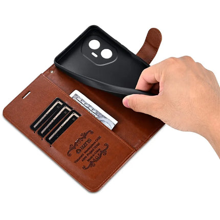 AZNS For Honor 300 Case Anti-Scratch PU Leather Stand Wallet Phone Cover