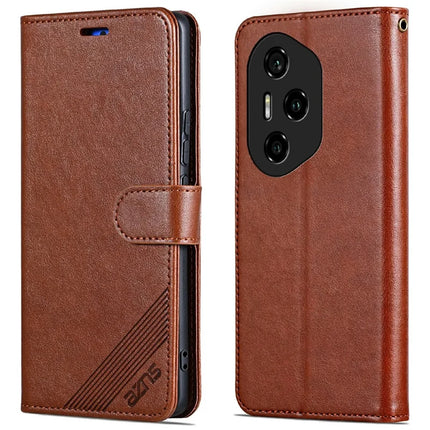 AZNS For Honor 300 Pro Case Anti-Scratch PU Leather Stand Wallet Phone Cover - Brown