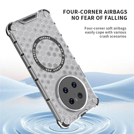For Huawei Mate 70 Case Compatible with MagSafe Honeycomb Design TPU + PC Phone Cover