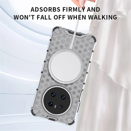 For Huawei Mate 70 Case Compatible with MagSafe Honeycomb Design TPU + PC Phone Cover
