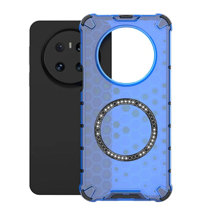 For Huawei Mate 70 Case Compatible with MagSafe Honeycomb Design TPU + PC Phone Cover - Blue