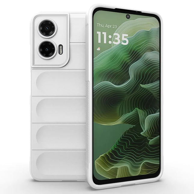 For Motorola Moto G35 5G Case Anti-Drop Soft TPU Rugged Phone Back Cover - White