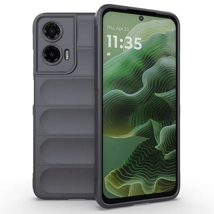 For Motorola Moto G35 5G Case Anti-Drop Soft TPU Rugged Phone Back Cover - Dark Grey