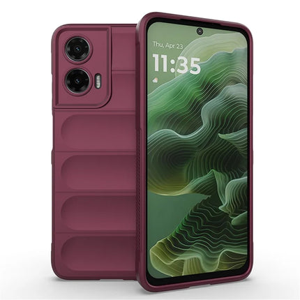 For Motorola Moto G35 5G Case Anti-Drop Soft TPU Rugged Phone Back Cover - Wine Red