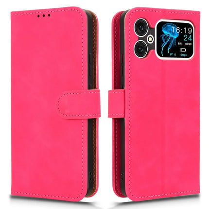 For Cubot A20 Leather Case Skin-Feel Anti-Drop Wallet Flip Phone Cover - Rose