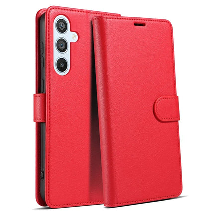 For Samsung Galaxy A16 5G  /  4G Case Magnetic RFID Blocking Leather Phone Wallet Cover - Red