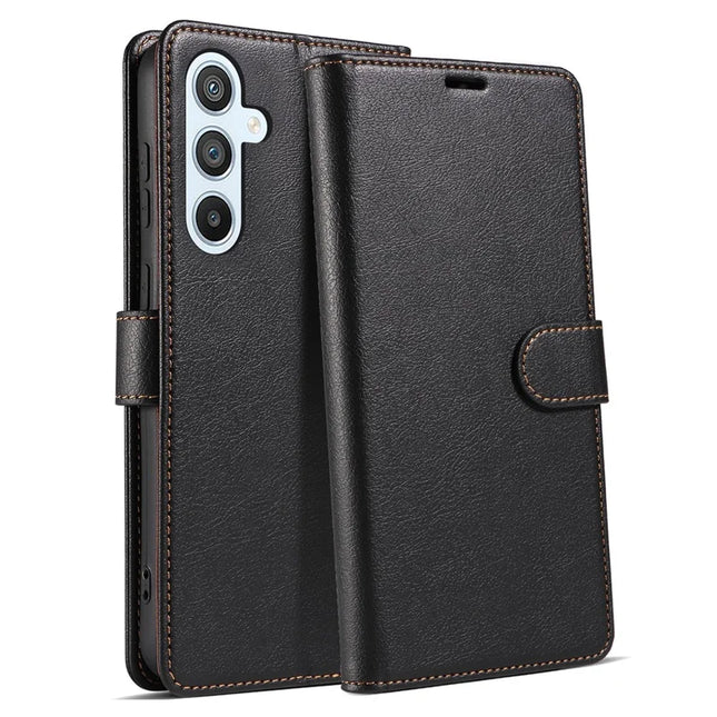 For Samsung Galaxy A56 5G Case Magnetic RFID Blocking Leather Phone Wallet Cover - Black