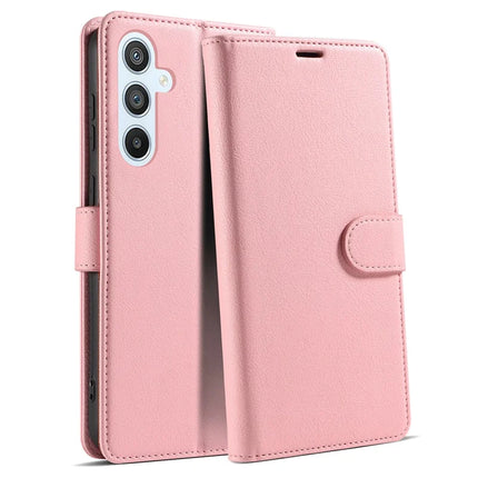 For Samsung Galaxy A56 5G Case Magnetic RFID Blocking Leather Phone Wallet Cover - Pink