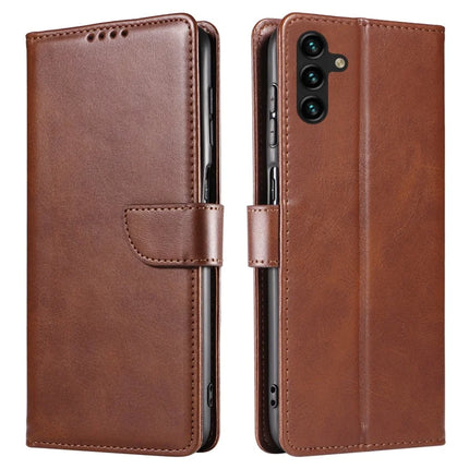 For Samsung Galaxy A16 5G  /  4G Case Leather Stand Phone Shell with Magnetic Closure - Brown