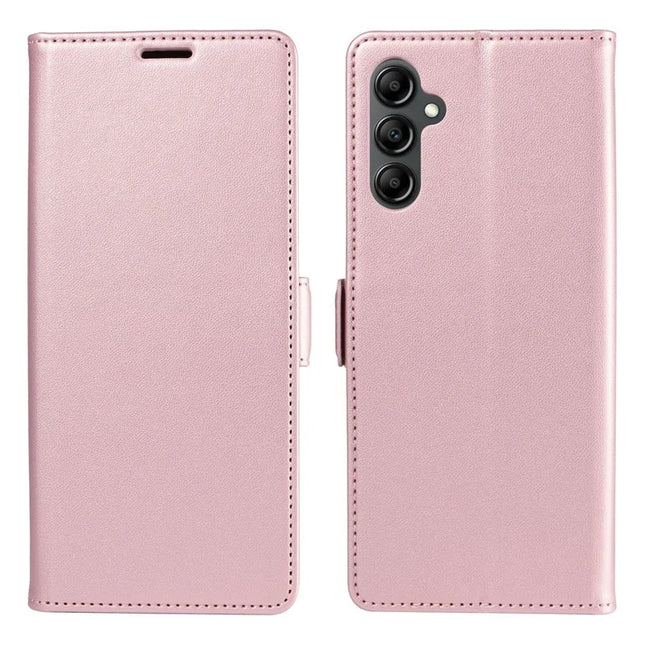 For Samsung Galaxy A16 5G  /  4G Case Side Magnetic Clasp RFID Blocking Leather Phone Wallet Cover - Pink