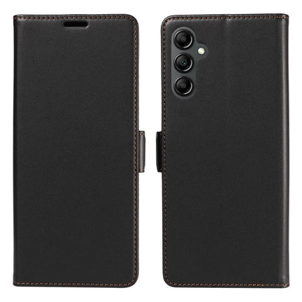 For Samsung Galaxy A55 5G Case Side Magnetic Clasp RFID Blocking Leather Phone Wallet Cover - Black